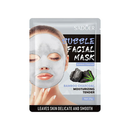 3PCS Bamboo Charcoal Bubble Facial Mask – Deep Cleansing, Pore Purifying, and Hydrating Moisturizer