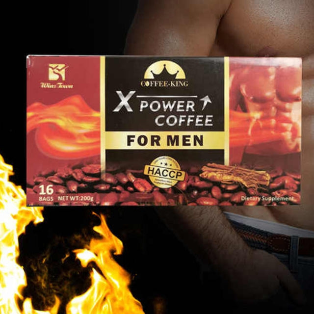 XPower Coffee for Men Wins Town Coffee King Dietary Supplement Maca Ginseng Male Enhance Healthy Energy Libido Power X Powder