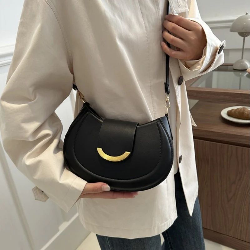 Mateamoda Elegant Solid Pattern Hobo Bag Crossbody Bag Underarm Handbag