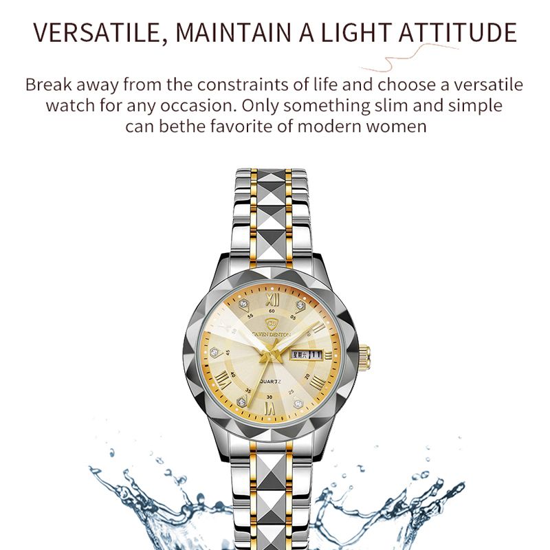 Couple Quartz Watch High Quality Waterproof Double Calendar Rhombus Mirror Watch Luxury Brand Men Women Couple Watche