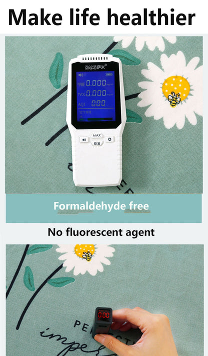 4PCS Bedding Set Daisy print 1PC Duvet Cover+1 PC Bed Sheet+2PCS Pillow Covers Aloe cotton (without duvet) Bedding sets & accessories