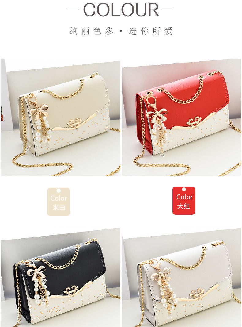 Netizen Small Bag Women's Bag 2024 New Instagram One Shoulder Crossbody Bag Fashionable Small Fragrant Style Bright Leather Chain Small Square Bag