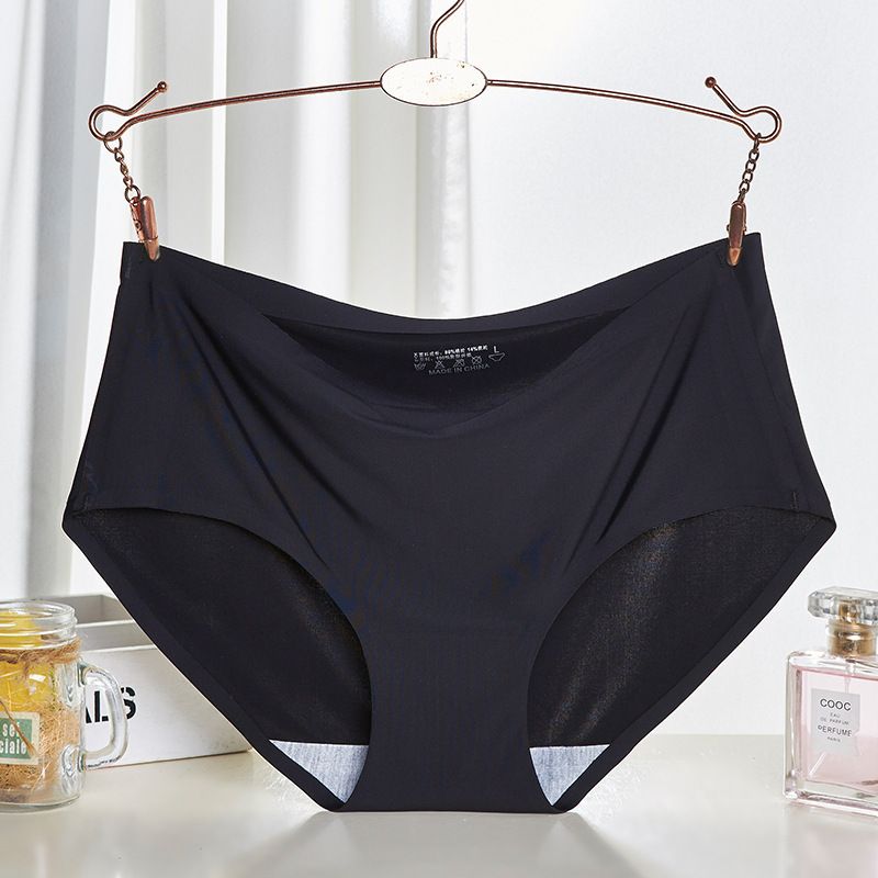 4pcs Women's Seamless Briefs Comfort Ice Silk Underwear Multipack Mid Waist Laser Cut No Show Panties