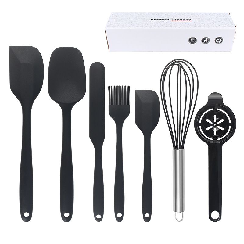 7 Pieces Silicone Spatula Set Food Grade Non Stick Heat Resistant Spatulas Turner for Cooking Baking Mixing Bakeware Tools Cooking Utensils