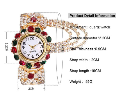 New women's diamond studded stylish temperament quartz watches fashion alloy bracelet watches female