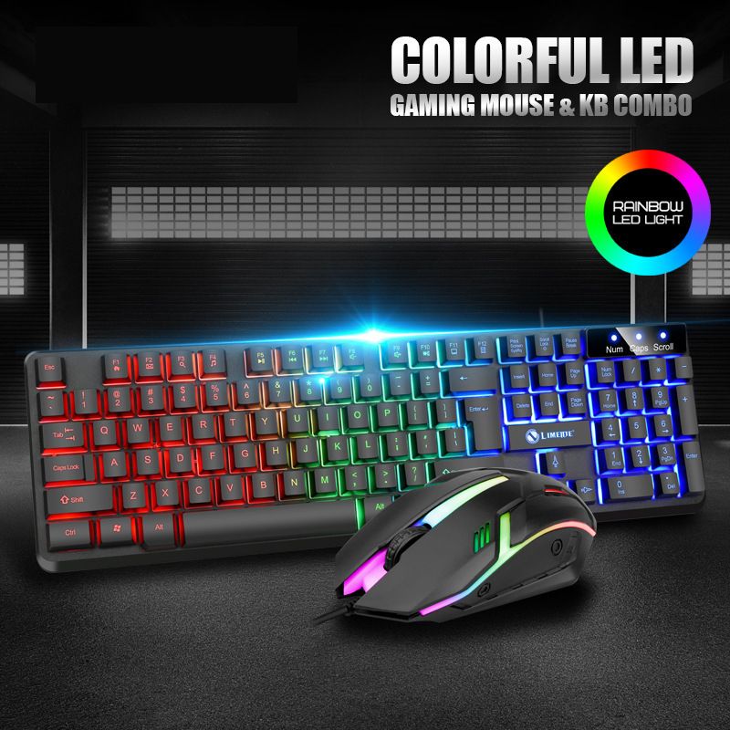 2in1 Luminous keyboard and mouse set Mouse Combos Mechanical feel e-sports gaming mouse keyboard set