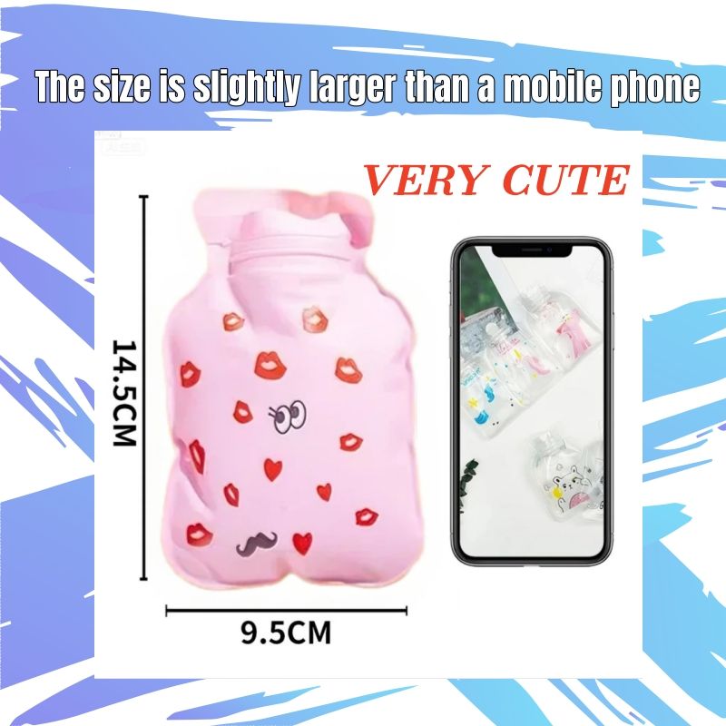 2pcs Mini Hot Water Bottle Cute Hot Water Bag Soft Portable Hot Water Bottle Menstrual Cramps Household Personal Care Women Lady Girls Period Pain Relief Warm Hand Warm Foot