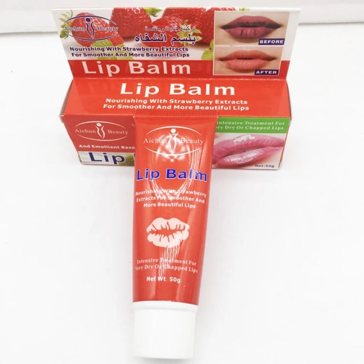 Lip Balm Moisturizing Emollient Strawberry Extract Flavor - Aichun Beauty