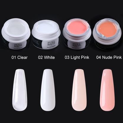 15ml Nail Extension Gel Soak Off UV Gel Acrylic White Clear Gel for Nail Prolong for Home Nail Art Shop Manicure Tool