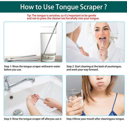 3 Pcs/set Stainless Steel Tongue Scraper Metal Tongue Cleaner Reusable & Eco-friendly Tongue Brush Fresh Breath With Travel Box