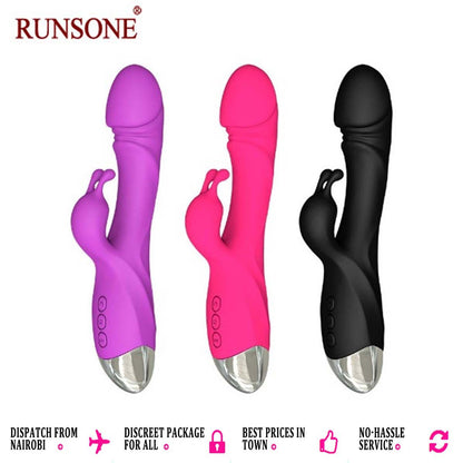 Realistic Dildo Rabbit Veined G Spot Vibrator Rechargeable Waterproof Powerful Vibrating Clit Stimulator Handhold Dual Motors Massager Adult Sex Toy for Ladies Women Couple