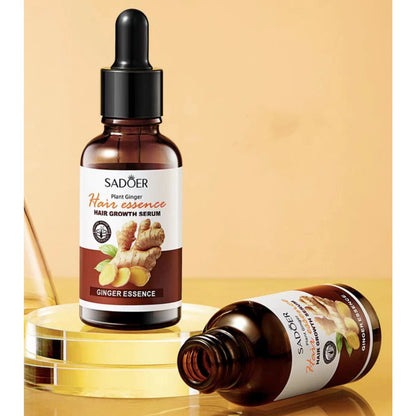Sadoer Ginger Hair Growth oil Serum Ginger Essence Hair Care Serum Hair Growth Based Product, Effective in Hair Growth,Moisturizing Softening Forked Hair, with Scalp care