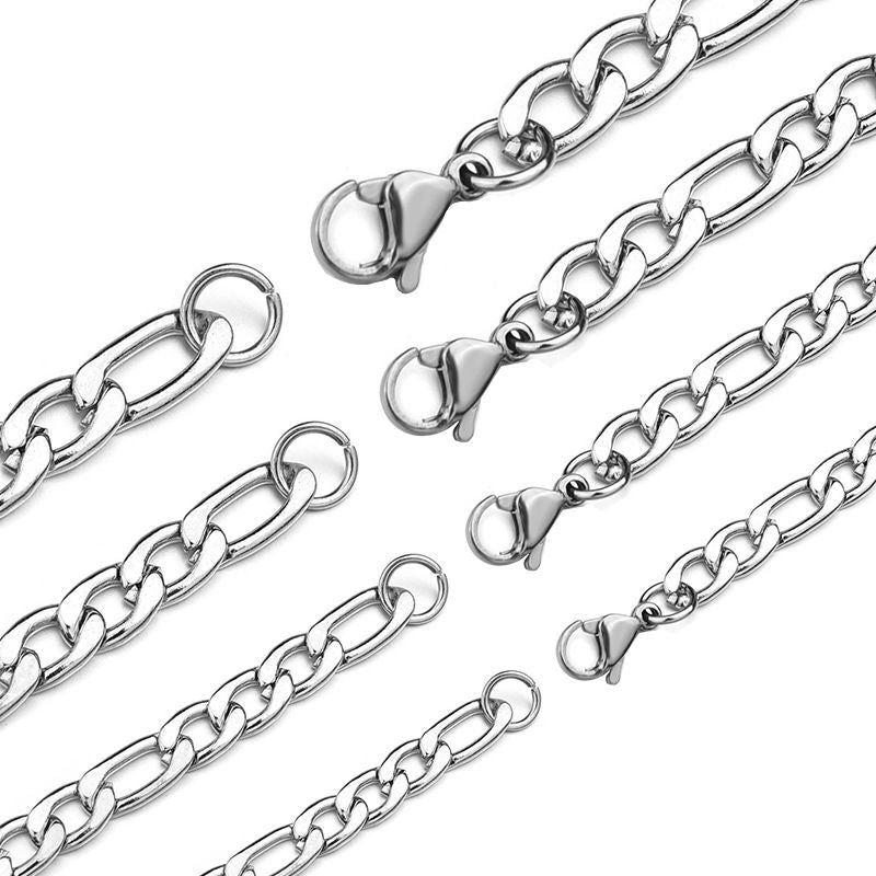 men chain necklace jewelry man/men hip hop chain necklace FIGARO chain necklace silver stainless steel chain necklace jewelry accessories for men festival gift, birthday gift
