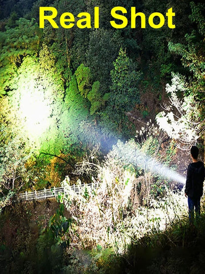 Powerful LED Flashlight Tactical Flash light Long Range 1000m Torch Waterproof Camping Hand Light USB Rechargeable 500000LM