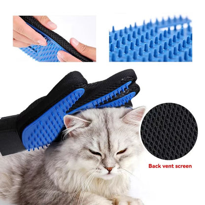 Pet Hair Removal Brush Cat and Dog Hair Removal Gloves Cat and Dog Floating Hair Bath Supplies Rubber Gloves Grooming Comb Pet Finger Cleaning Massage Tool Hair Removal Brush Pet Grooming Gloves