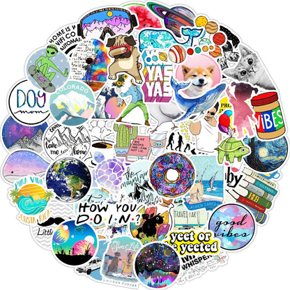 ZHJH Stickers in multiple styles trendy styles selected by fans student stickers luggage notebook tea cup cat big red bright and bright styles