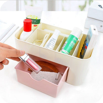 Jewelry and cosmetics storage box, drawer style plastic office desk, dressing table, skincare brush, lipstick, sorting and storage rack