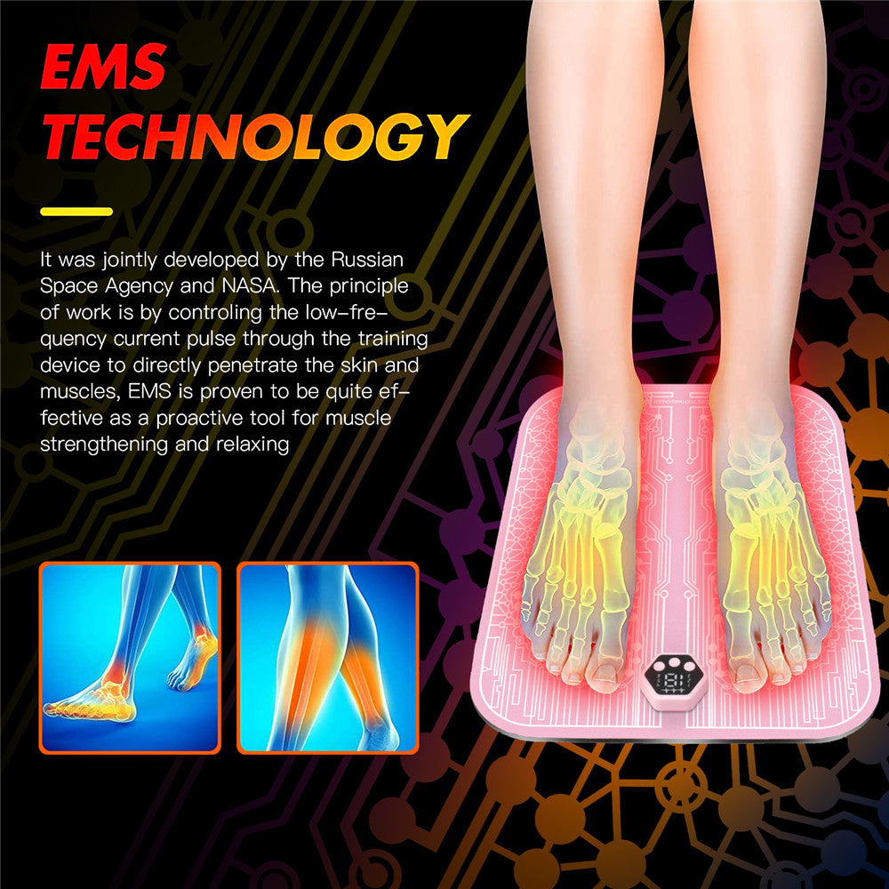 EMS Foot Massager Pad Electric TENS Fisioterapia Mat Massageador Peds Muscular Health Care Relaxation Massager Improve Blood Circulation