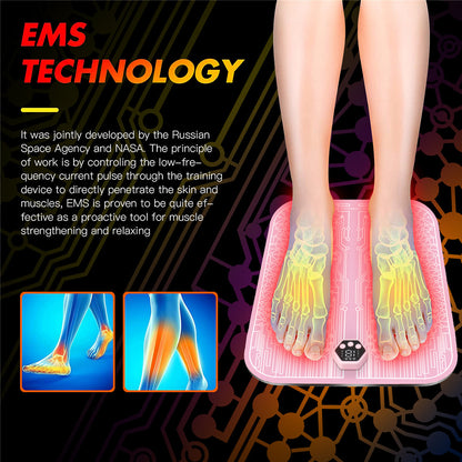 EMS Foot Massager Pad Electric TENS Fisioterapia Mat Massageador Peds Muscular Health Care Relaxation Massager Improve Blood Circulation