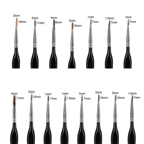 Detail Paint Brushes Set, LEDream 15pcs Miniature Brushes for Fine Detailing & Art Painting, Models, Face, Nail