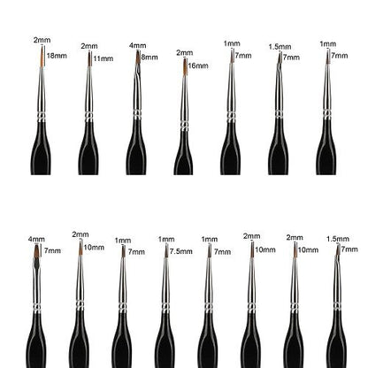 Detail Paint Brushes Set, LEDream 15pcs Miniature Brushes for Fine Detailing & Art Painting, Models, Face, Nail