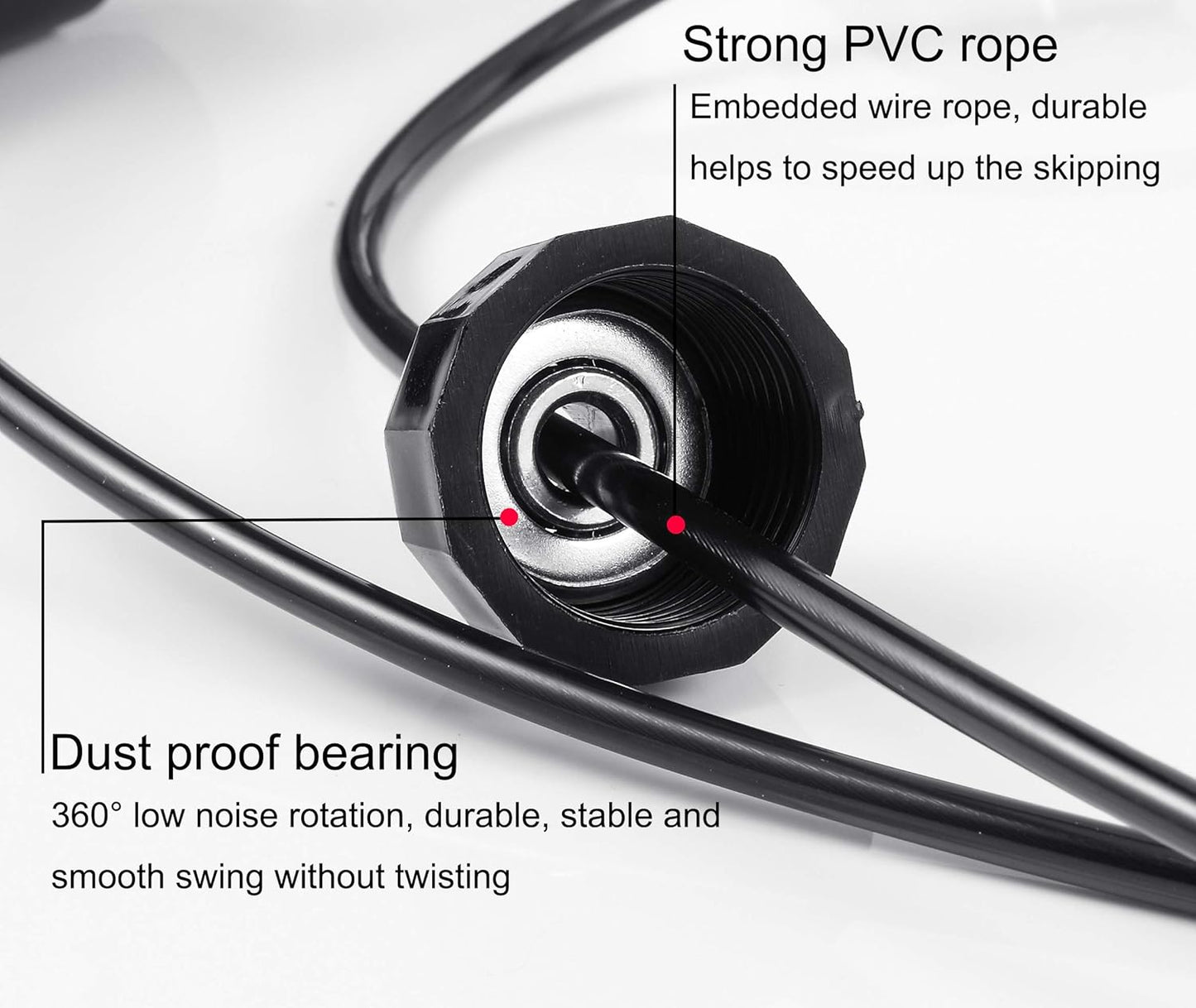 Jump Rope, Tangle-Free Rapid Speed Jumping Rope Cable with Ball Bearings for Women, Men, and Kids, Adjustable Steel Jump Rope Workout with Foam Handles for Fitness, Home Exercise & Slim Body