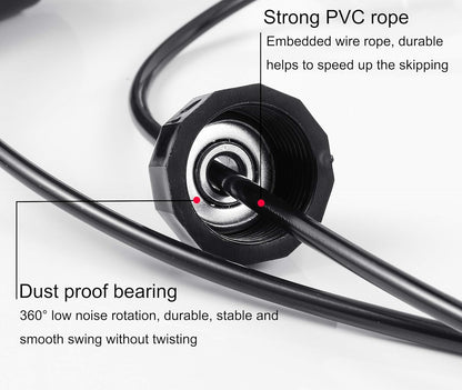 Jump Rope, Tangle-Free Rapid Speed Jumping Rope Cable with Ball Bearings for Women, Men, and Kids, Adjustable Steel Jump Rope Workout with Foam Handles for Fitness, Home Exercise & Slim Body