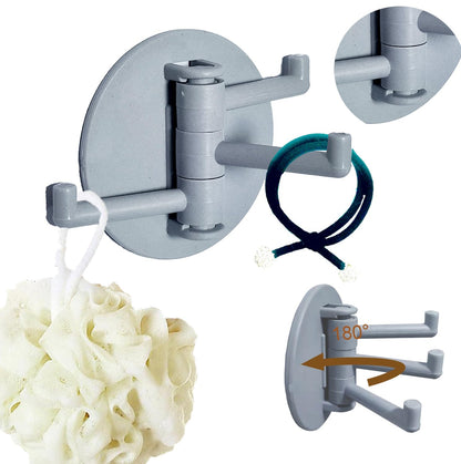 UPHUI 6PCS Adhesive Hook Storage Rack Kitchen Adhesive Hook 180 ° Flexible Rotation Bathroom Adhesive Hook Wall Hook Suitable For Hanging Tableware Towels Jackets In The Kitchen Bathroom Bedroom