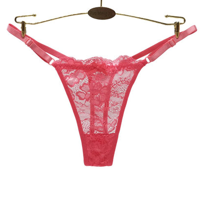 4 Pcs Women's low-rise panties solid color thong Girls Invisible briefs underwear clothing Ladies super soft Hollow out lace panties