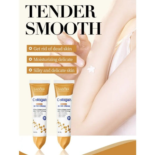 Collagen Anti-aging Hand Cream With Hyaluronic Acid & Niacinamide Softens Smoothens Improves Dry Hands - Sadoer