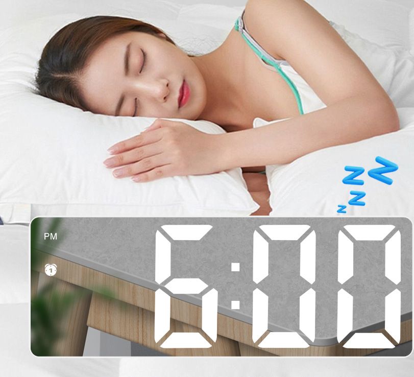 LED mirror colorful clock voice controlled intelligent Alarm clock USB battery dual-use alarm clock for students household