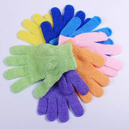 Pair Bath Gloves + Pumice Stone - for Exfoliating Body Scrub Feet Scrub & Dead Dry Skin Callus Remover Hands Scrubber