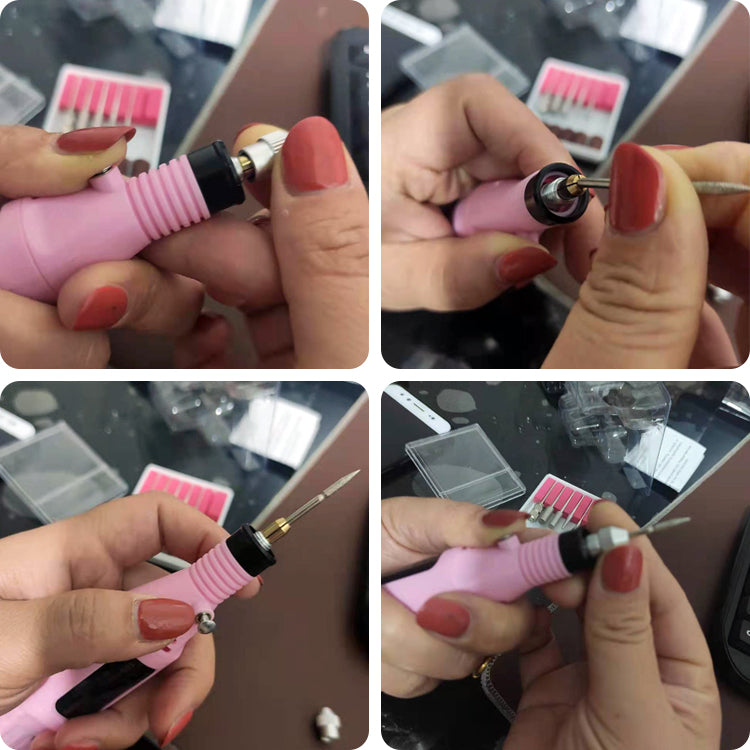 1 Set Professional Electric Nail Drill Machine Manicure Machine Pedicure Drill Set Ceramic Nail File Nail Drill Equipment Tools ,Nail Art Nail Tools 6 Bits Drill Personal Care