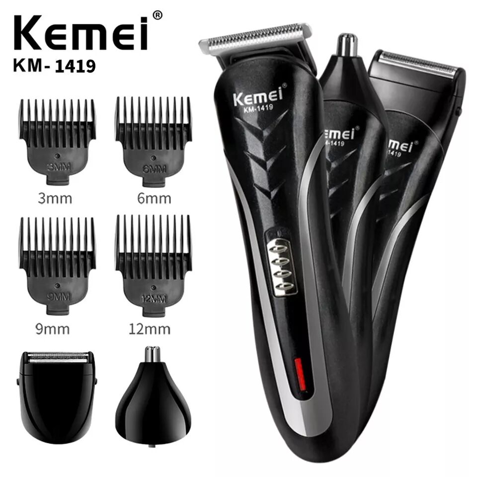 KEMEI Rechargeable Hair Clipper Hair Cutting Men Waterproof Electric Shaver Hair Trimmer Tools Shaving Machine