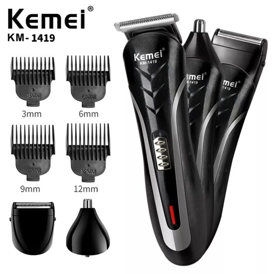 KEMEI Rechargeable Hair Clipper Hair Cutting Men Waterproof Electric Shaver Hair Trimmer Tools Shaving Machine