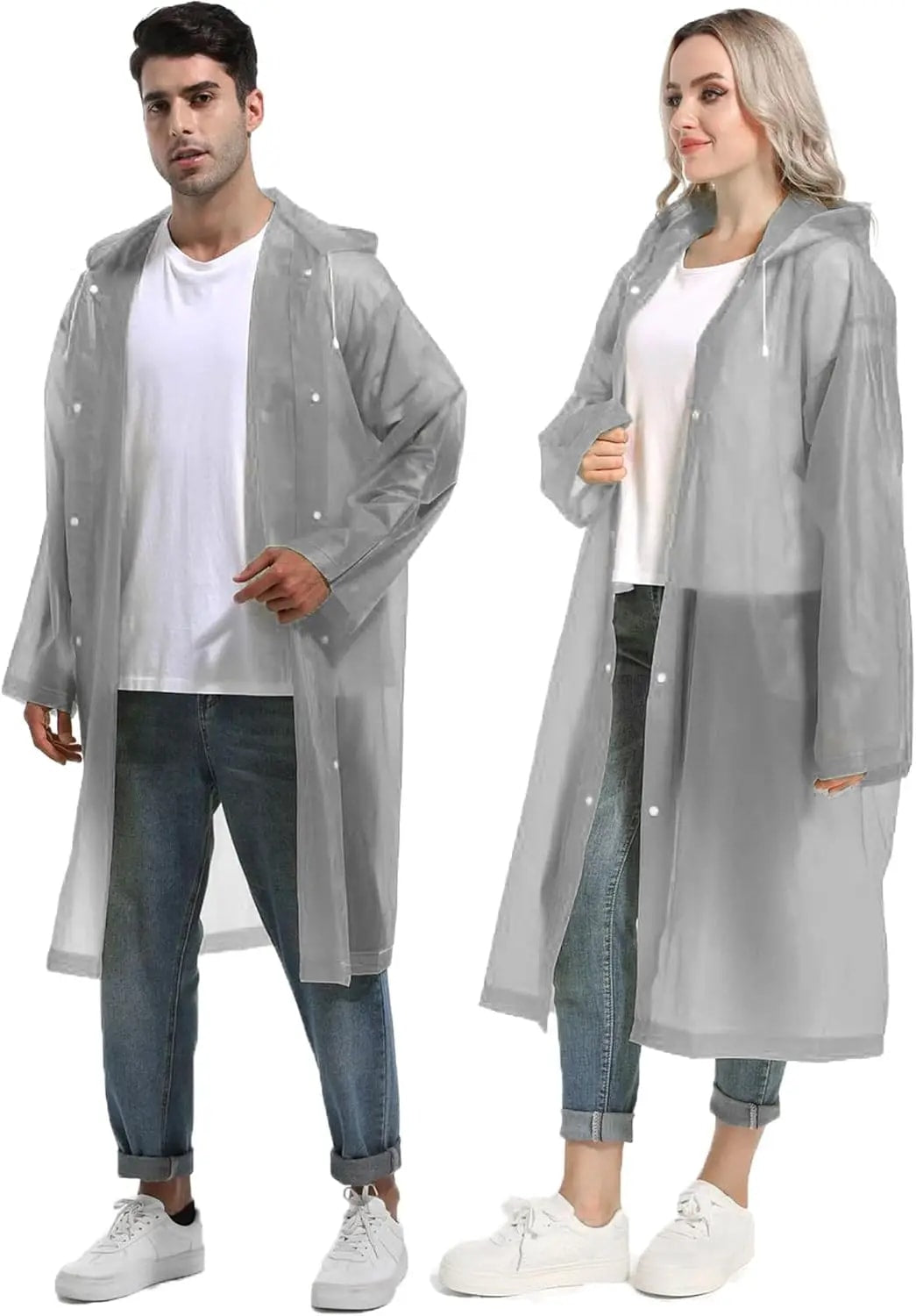 Disposable Adults Reusable Raincoats,Waterproof Rain Ponchos,Adults-Reusable Emergency Raincoats with Hoodand Drawstring