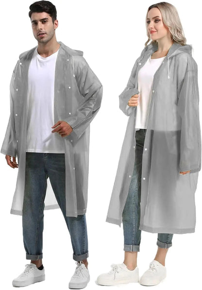Disposable Adults Reusable Raincoats,Waterproof Rain Ponchos,Adults-Reusable Emergency Raincoats with Hoodand Drawstring
