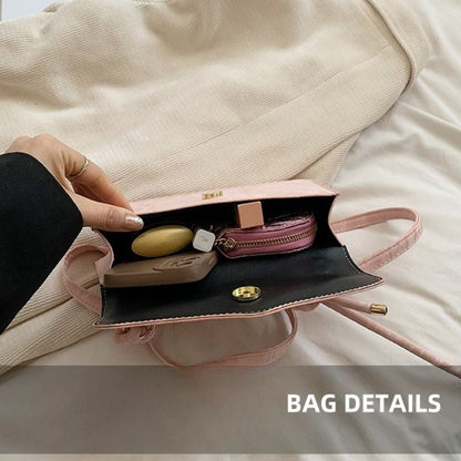 Mateamoda Minimalist Knot-Handle Faux Leather Shoulder Bag Crossbody Bag Underarm Handbag