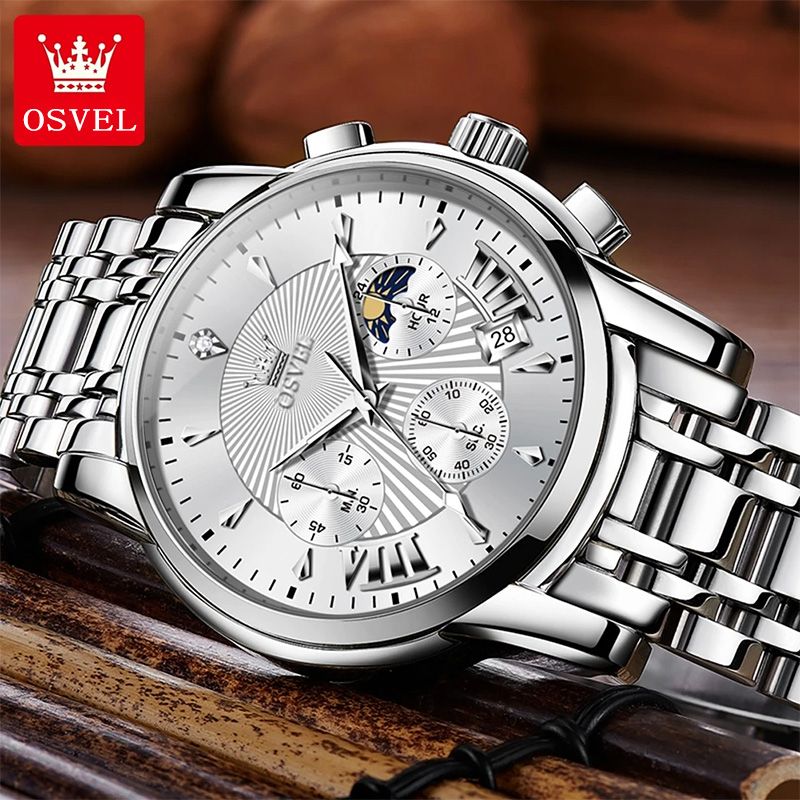 Fashion Men Stainless Steel Watch Luxury Calendar Quartz Wrist Watch Mens Business Watches for Man Clock
