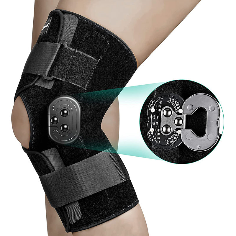 Professional Hinged Knee Brace Adjustable Knee Support with Side Stabilizers of Locking Dials for Knee Pain Arthritis ACL PCL Meniscus Tear Sports Braces Medical Hinged Knee Orthosis