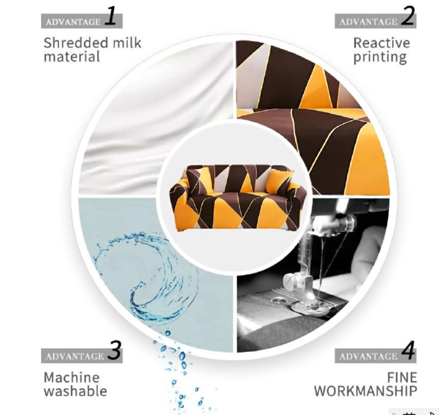 Sofa Cover Elastic Stretch Sofa Slipcovers Pillow case Sofa Covers with Anti-Slip Foams, Washable Furniture Protector for Kids, Pets for Living Room Couch Slipcover L shape Armchair Cover