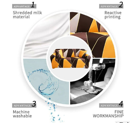 Sofa Cover Elastic Stretch Sofa Slipcovers Pillow case Sofa Covers with Anti-Slip Foams, Washable Furniture Protector for Kids, Pets for Living Room Couch Slipcover L shape Armchair Cover