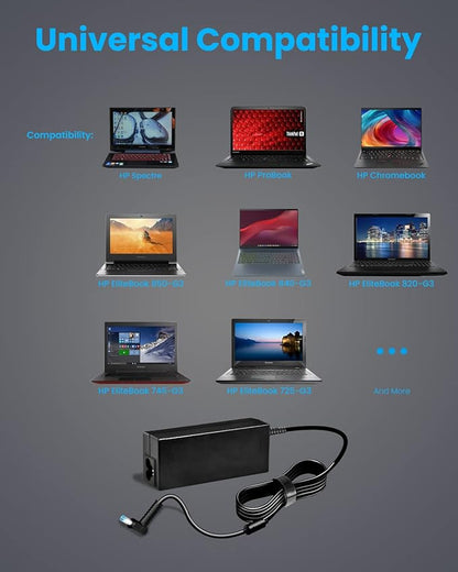 65W HP Laptop Adapter Charger,19.5V 3.33A Power DC 4.5x3.0mm Supply for HP Pavilion x360 11 13 15, HP ProBook 450 430 440 446 455 470 G8 G7 G6 G5 G4, HP EliteBook 840 G5