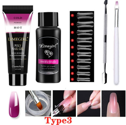 5Pcs nail crystal extension gel set tool including nail plates