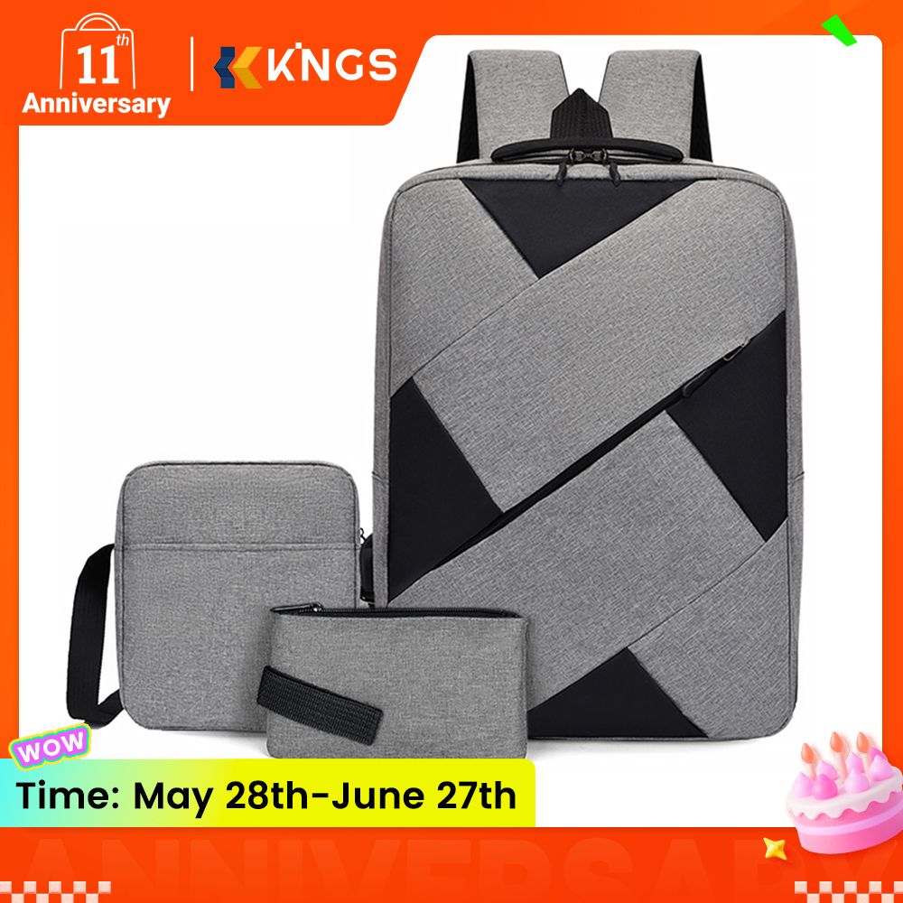 Men Laptop Backpack Bag Set Rucksack Travel Bag With USB Jack Large Capacity School Bag