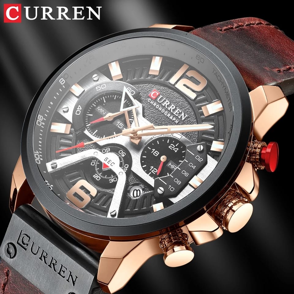 Men's Leather Strap Watch