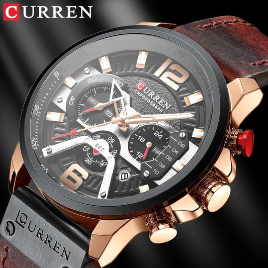 Men's Leather Strap Watch