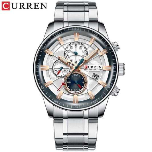 Men's Stainless Steel watches Chronograph Quartz Wristwatch