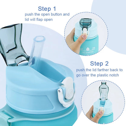 900ML Large Capacity Water Bottle Sports Water Bottles with Time Marker Leak-proof Cup Motivational Portable Water bottle for Outdoor Sport Fitness Kitchen & Dining room appliances