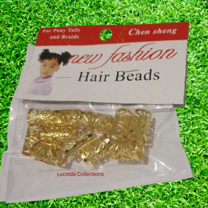 60/120 PCs Hair Braids Beads Rings Metal Gold Clips Dreadlocks Locks Cuffs